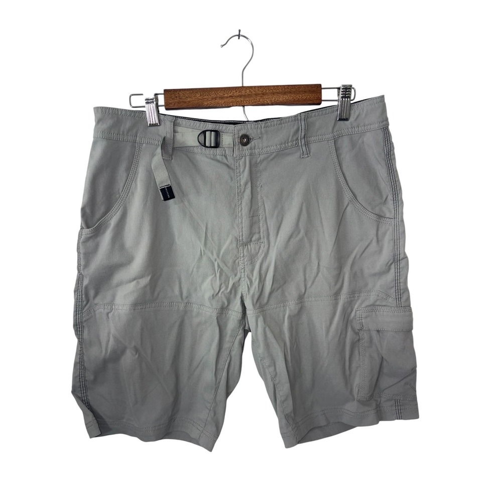 Prana Zion Mens Grey Stretch Hiking Cargo Shorts 34W M3ST10117